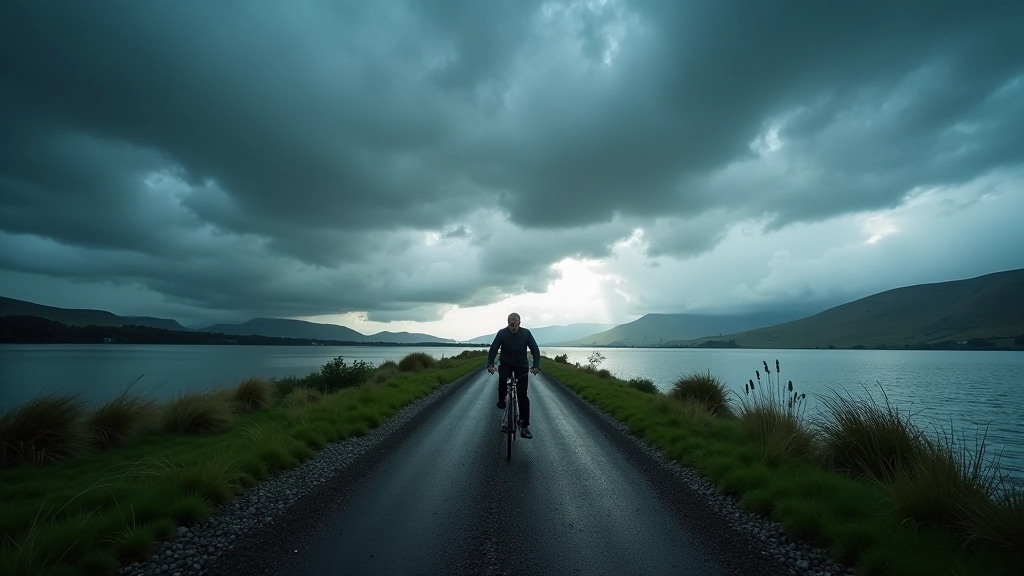 Dramatic weather patterns over Carlingford Lough with changing cloud formations and light