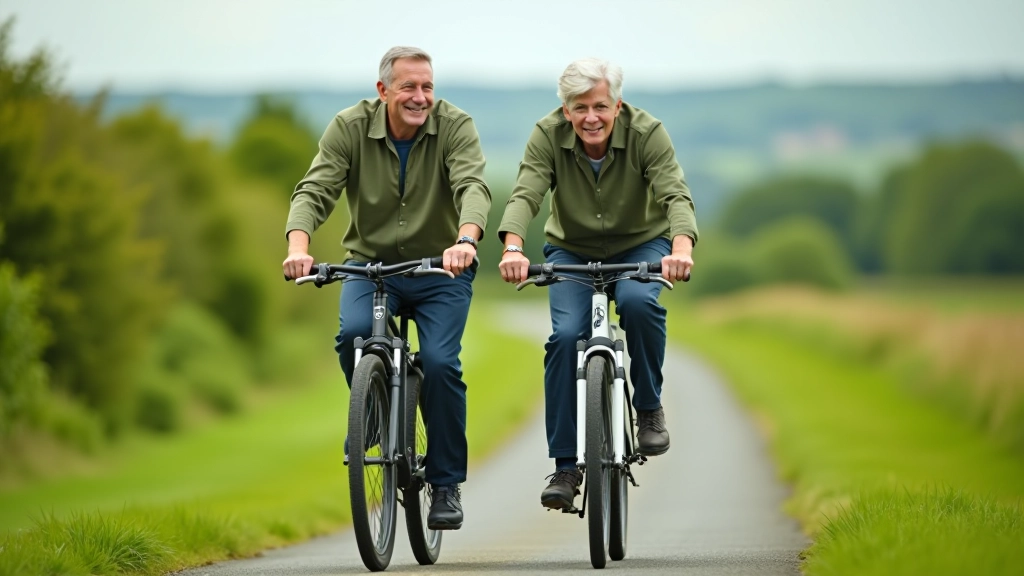 Senior couple enjoying the Carlingford to Omeath cycling route